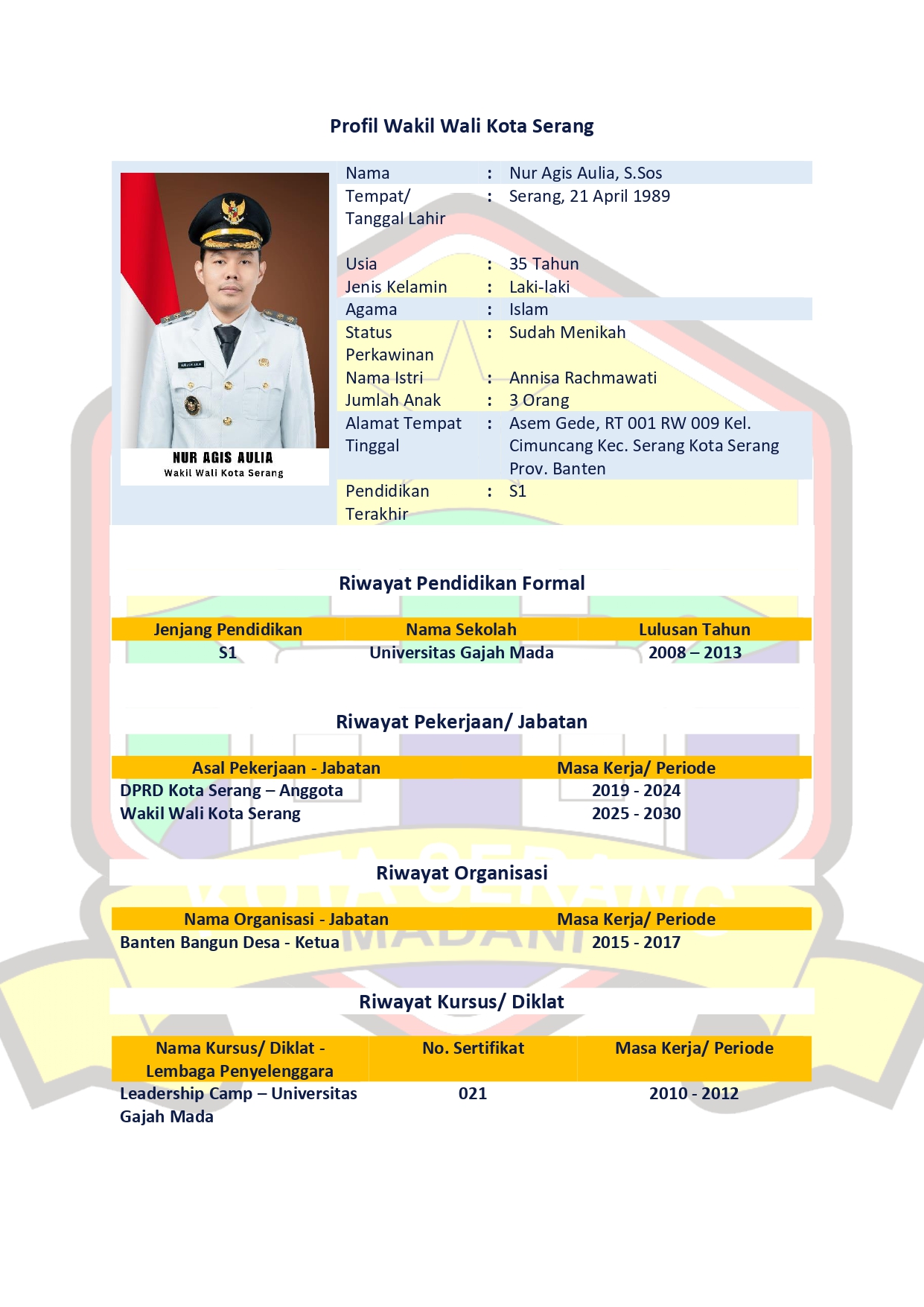 Profil Wakil Walikota
