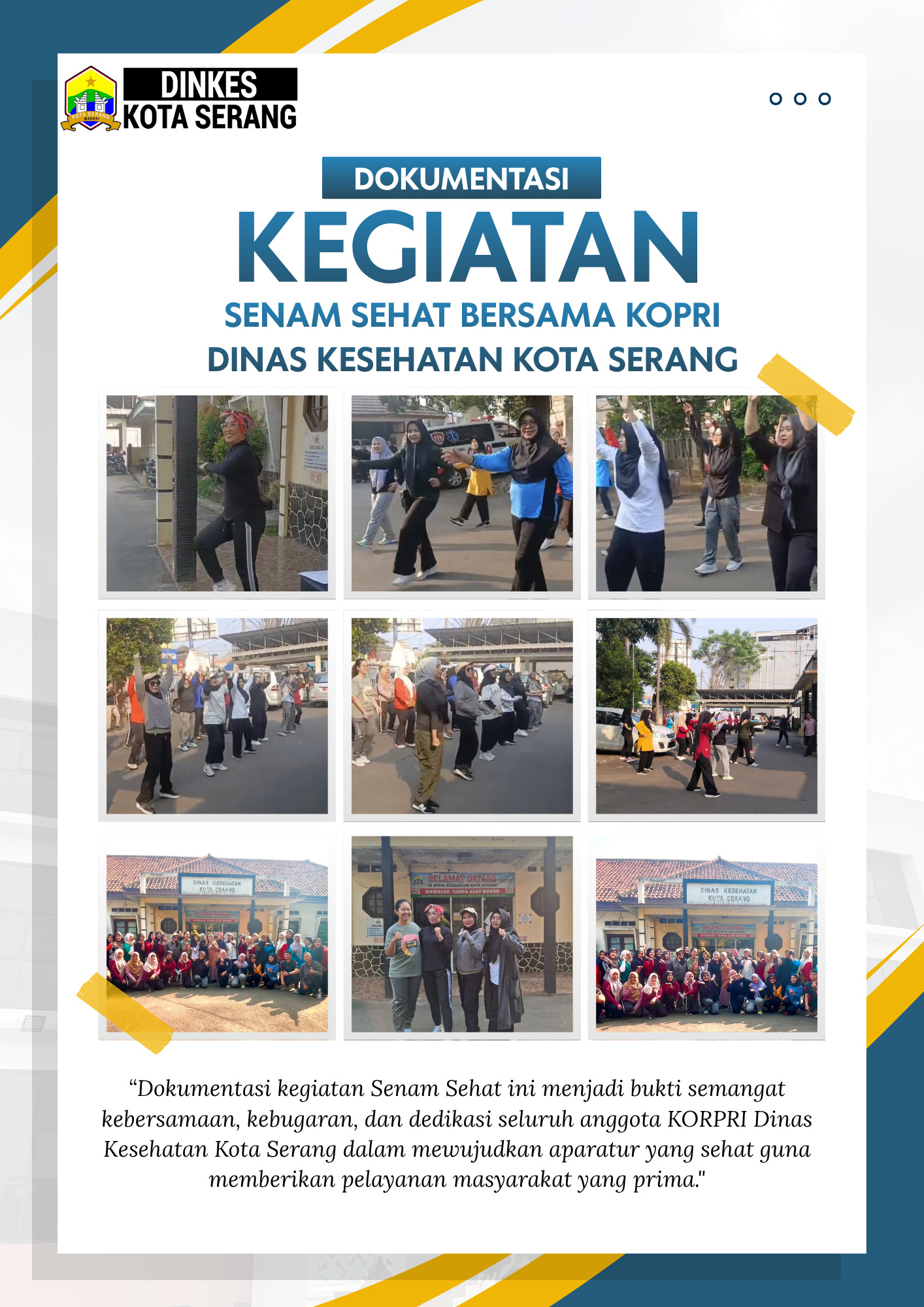 Kegiatan Senam Sehat Bersama Kopri Dinas Kesehatan Kota Serang